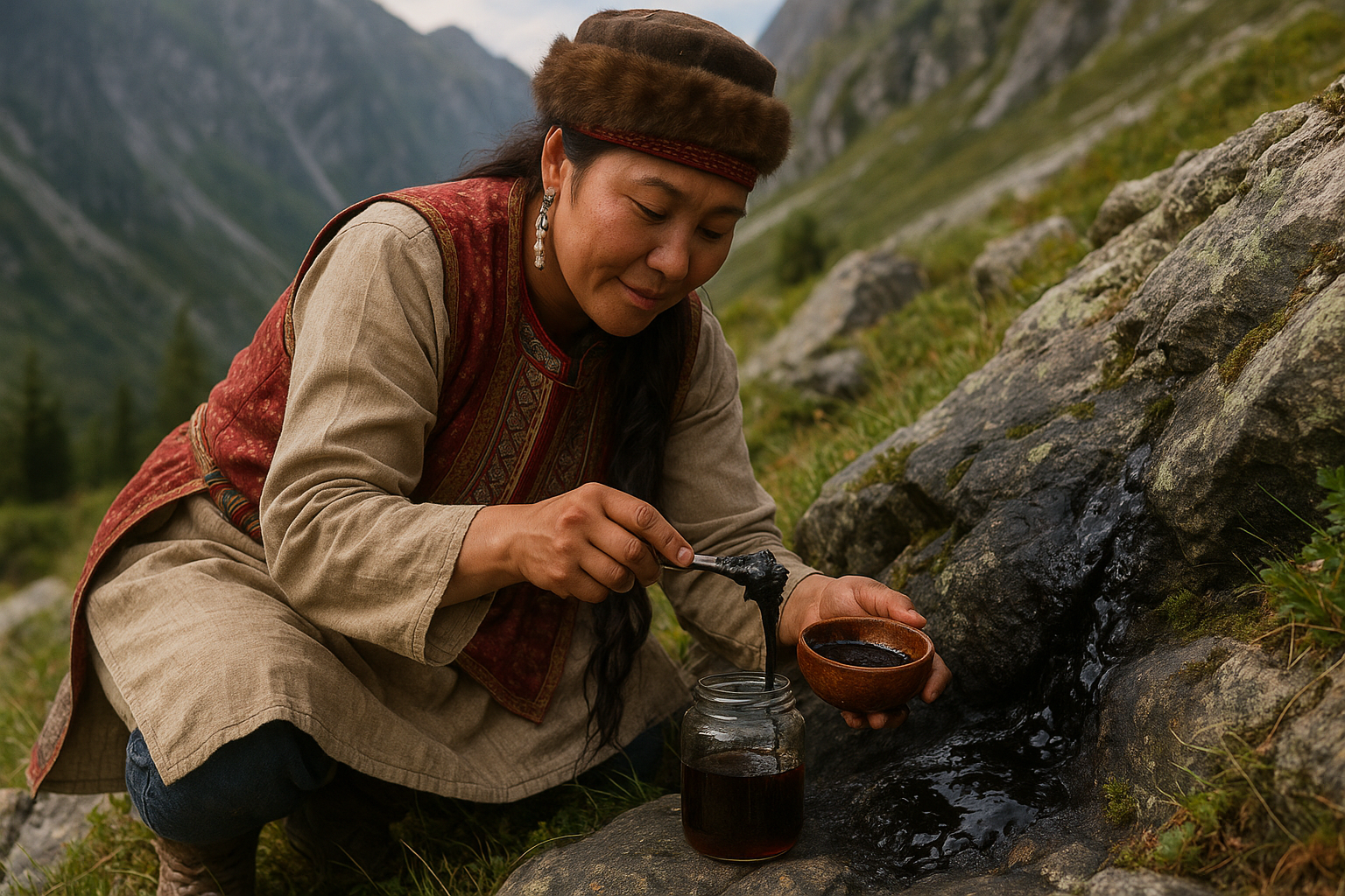 Récolte artisanale du Shilajit Altaï